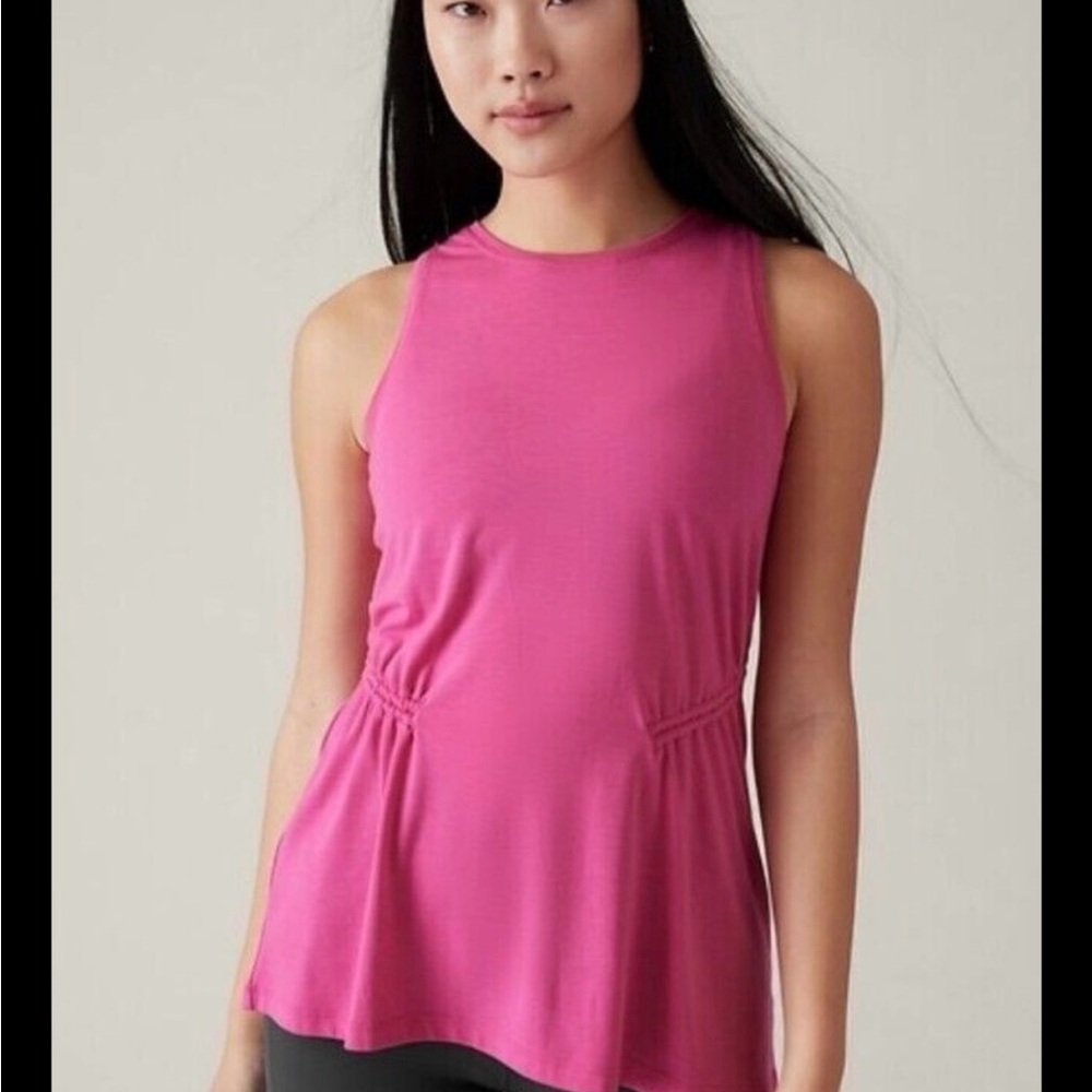 NWT Athleta Air Out Cinch Tank Camisole Pink Sleeveless Top Medium